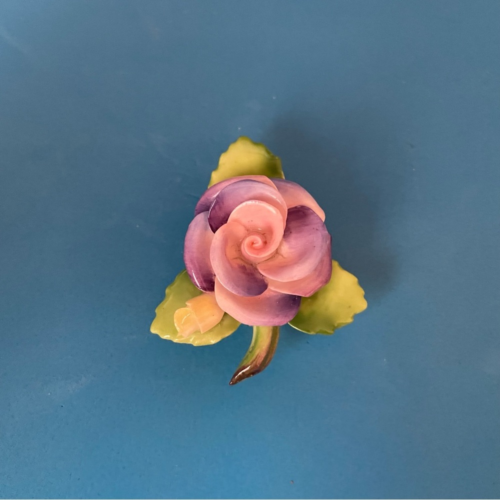 Vintage Cara China Rose Brooch